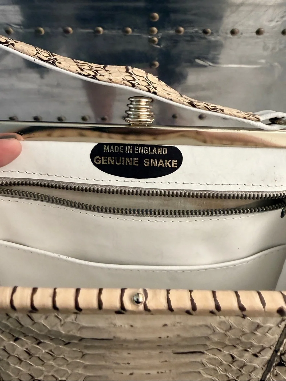 Genuine Snake Skin hand bag - Top Handle Bag